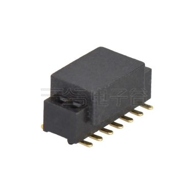 Pitch 1.00mm 180° 双排 SMT+CAP 排母 带柱 塑高2.1mm PC3.9 2X07Pin 黑色 镀全金G/F